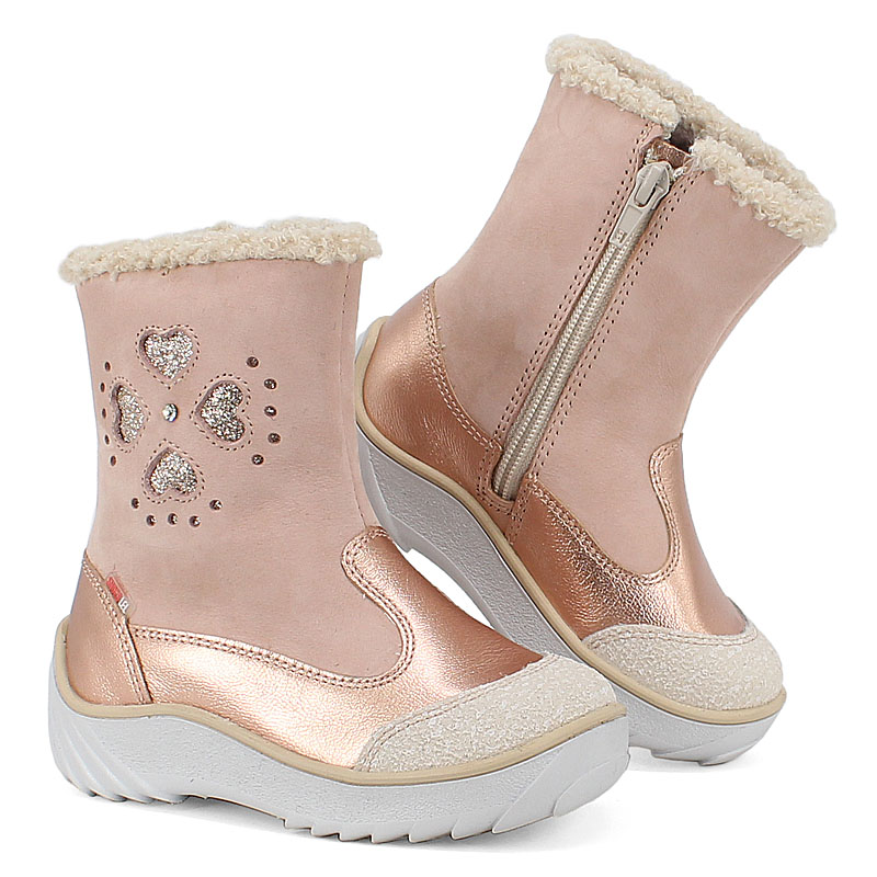 Сапожки малодетские нат.мех, артикул 1543, цвет пудровый купить в интернет-магазине Shoeslel с доставкой по России