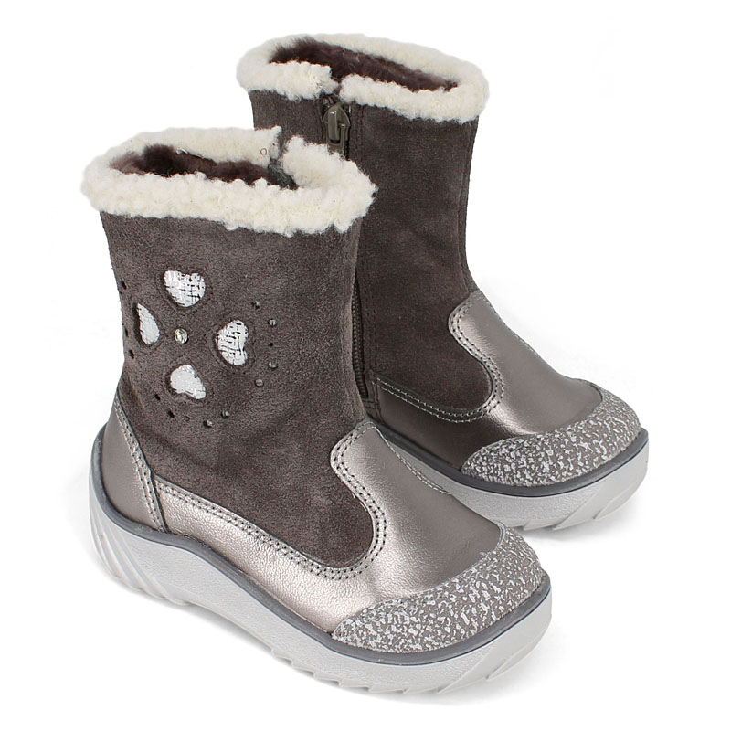 Сапожки малодетские нат.мех, артикул 1543, цвет серебряный купить в интернет-магазине Shoeslel с доставкой по России