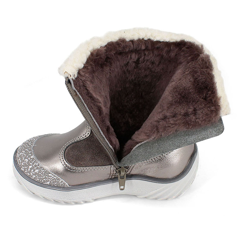 Сапожки малодетские нат.мех, артикул 1543, цвет серебряный купить в интернет-магазине Shoeslel с доставкой по России