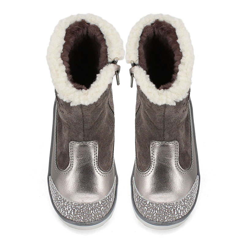 Сапожки малодетские нат.мех, артикул 1543, цвет серебряный купить в интернет-магазине Shoeslel с доставкой по России