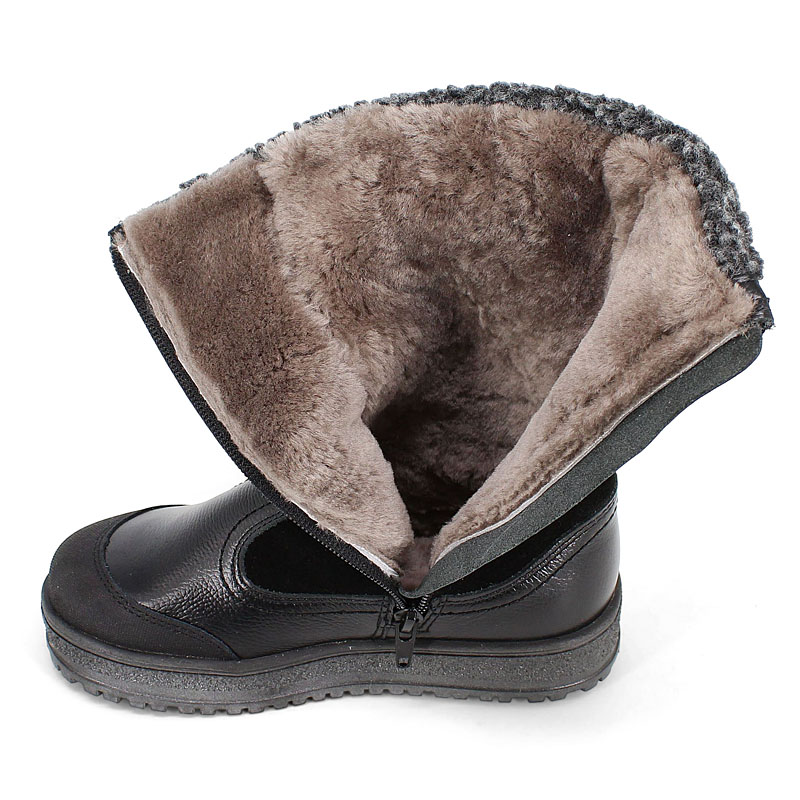 Сапожки нат.мех, артикул 1551, цвет черный купить в интернет-магазине Shoeslel с доставкой по России