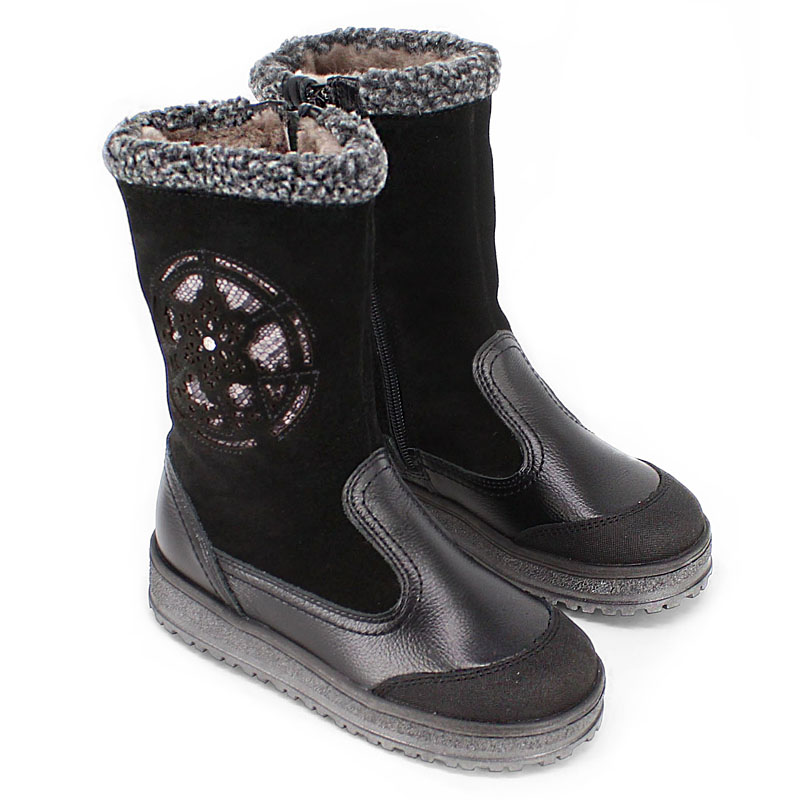 Сапожки нат.мех, артикул 1551, цвет черный купить в интернет-магазине Shoeslel с доставкой по России