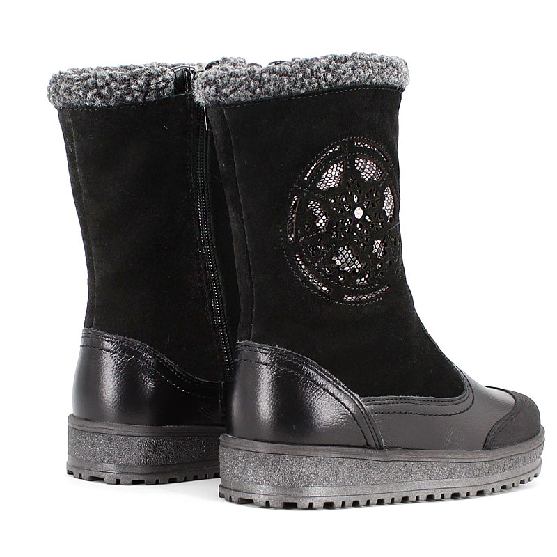 Сапожки нат.мех, артикул 1551, цвет черный купить в интернет-магазине Shoeslel с доставкой по России