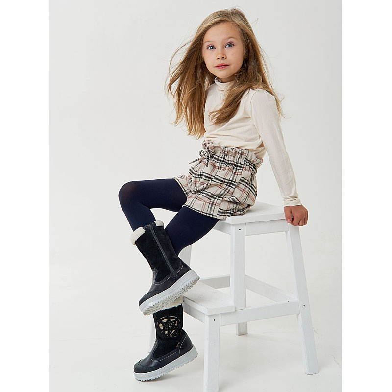 Сапожки нат.мех, артикул 1551, цвет синий купить в интернет-магазине Shoeslel с доставкой по России