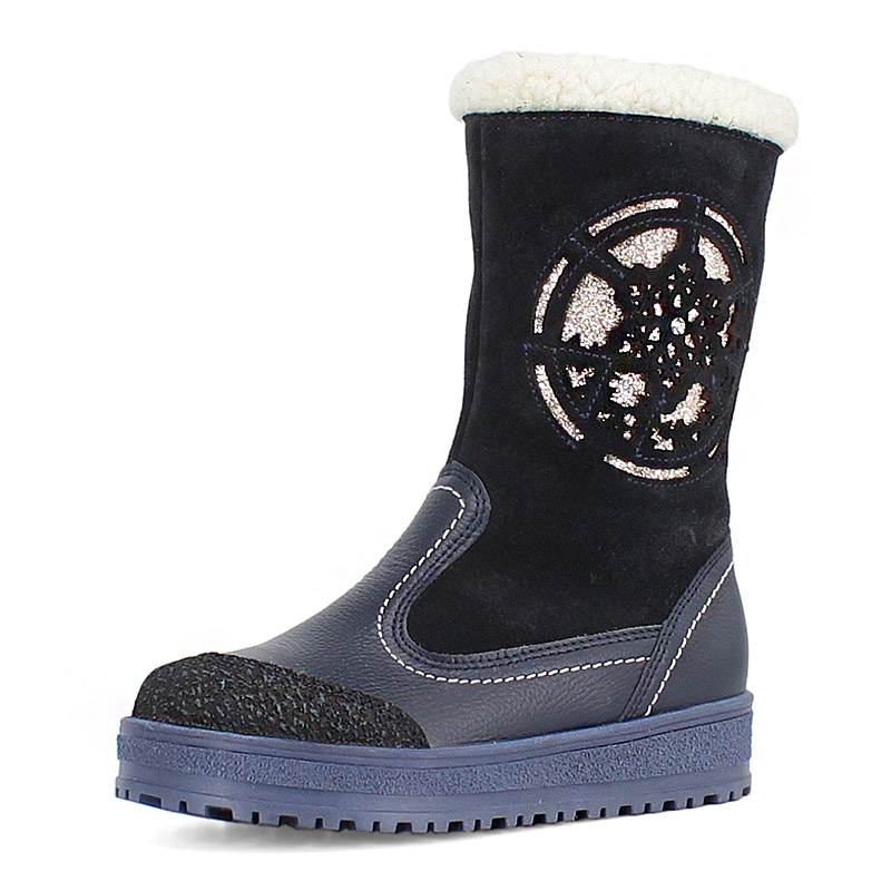 Сапожки нат.мех, артикул 1551, цвет синий купить в интернет-магазине Shoeslel с доставкой по России