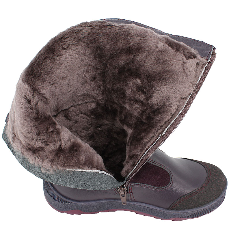 Сапожки нат.мех, артикул 1564, цвет черничный купить в интернет-магазине Shoeslel с доставкой по России