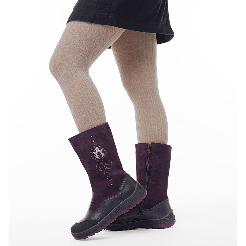 Сапожки нат.мех, артикул 1564, цвет черничный купить в интернет-магазине Shoeslel с доставкой по России