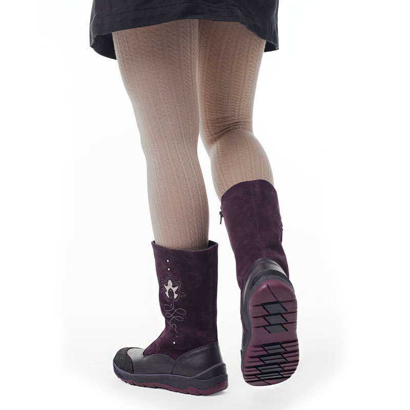 Сапожки нат.мех, артикул 1564, цвет черничный купить в интернет-магазине Shoeslel с доставкой по России