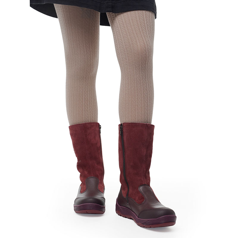 Сапожки нат.мех, артикул 1564, цвет бордовый купить в интернет-магазине Shoeslel с доставкой по России