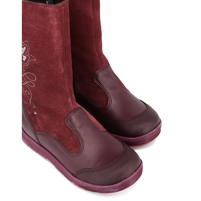 Сапожки нат.мех, артикул 1564, цвет бордовый купить в интернет-магазине Shoeslel с доставкой по России