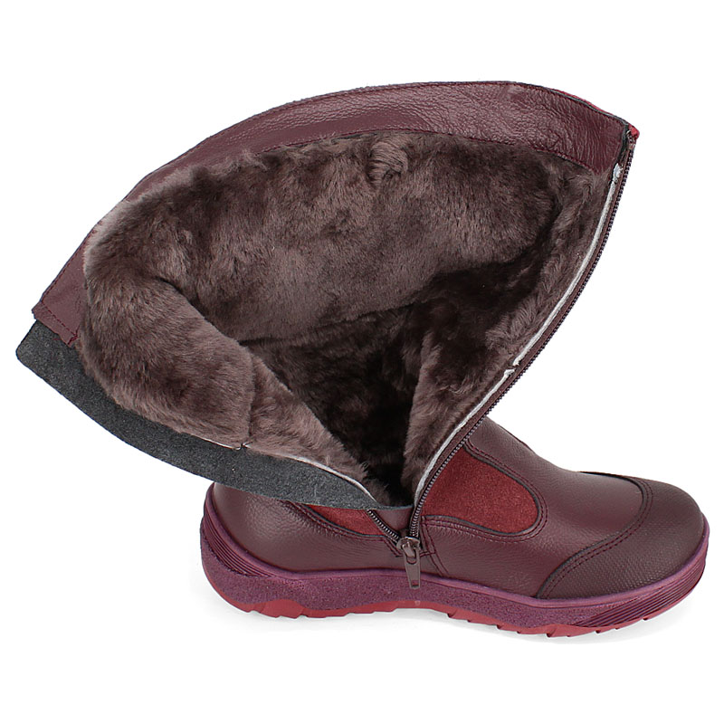 Сапожки нат.мех, артикул 1564, цвет бордовый купить в интернет-магазине Shoeslel с доставкой по России