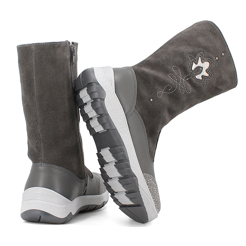 Сапожки нат.мех, артикул 1564, цвет серый купить в интернет-магазине Shoeslel с доставкой по России