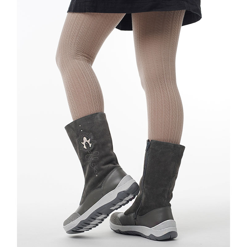 Сапожки нат.мех, артикул 1564, цвет серый купить в интернет-магазине Shoeslel с доставкой по России