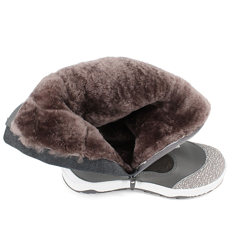 Сапожки нат.мех, артикул 1564, цвет серый купить в интернет-магазине Shoeslel с доставкой по России