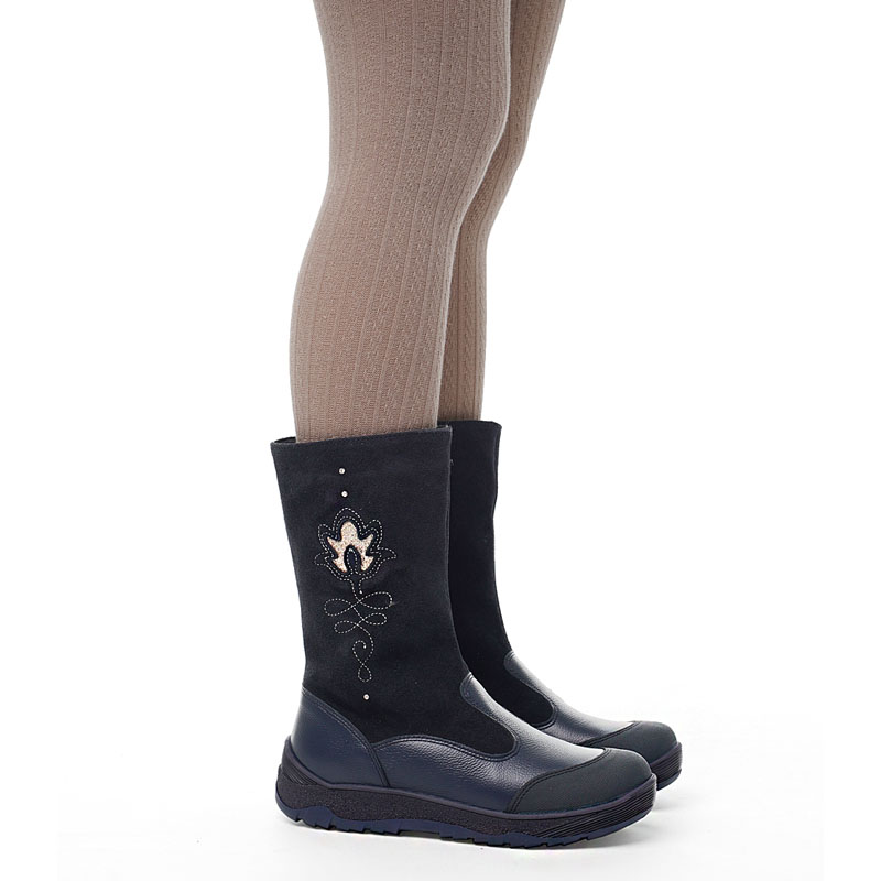 Сапожки нат.мех, артикул 1564, цвет синий купить в интернет-магазине Shoeslel с доставкой по России