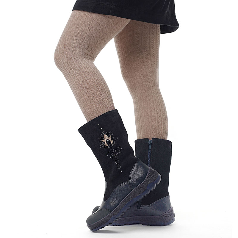 Сапожки нат.мех, артикул 1564, цвет синий купить в интернет-магазине Shoeslel с доставкой по России