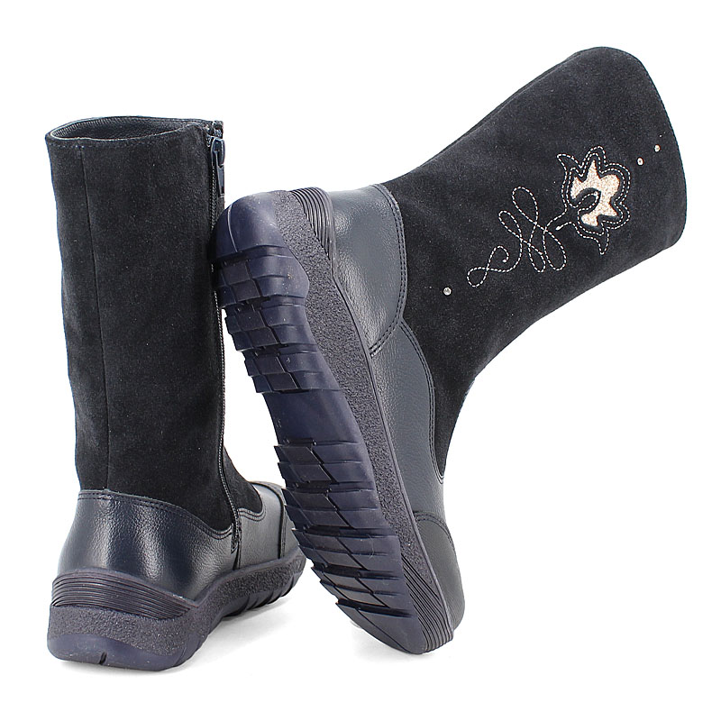 Сапожки нат.мех, артикул 1564, цвет синий купить в интернет-магазине Shoeslel с доставкой по России