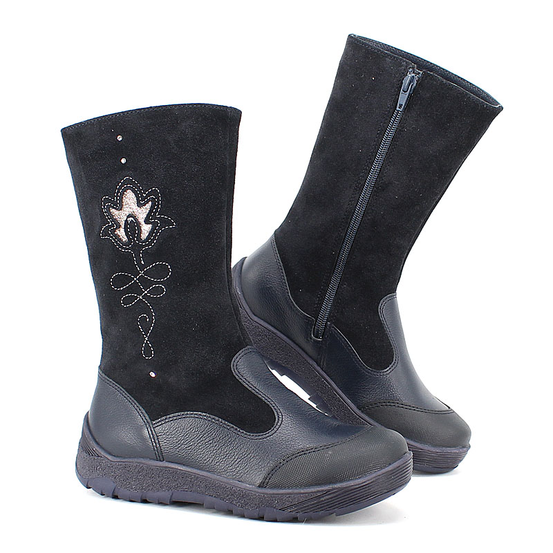 Сапожки нат.мех, артикул 1564, цвет синий купить в интернет-магазине Shoeslel с доставкой по России