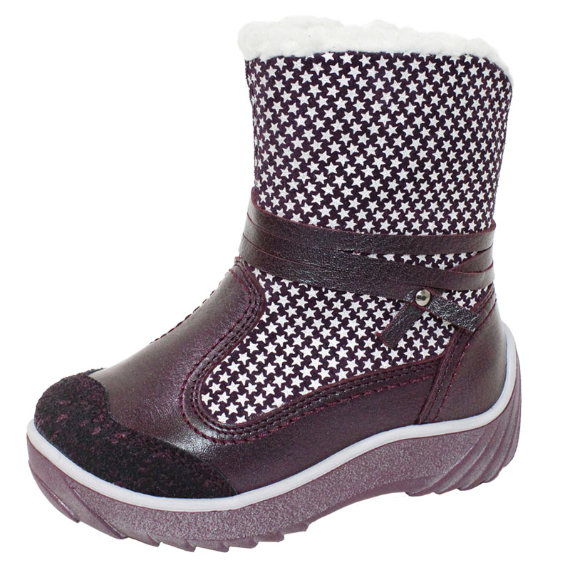 Сапожки малодетские нат.мех, артикул 1579, цвет черничный купить в интернет-магазине Shoeslel с доставкой по России