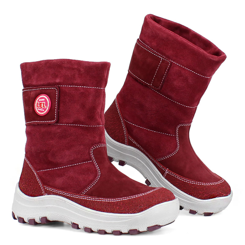 Сапожки нат.мех, артикул 161, цвет брусника купить в интернет-магазине Shoeslel с доставкой по России