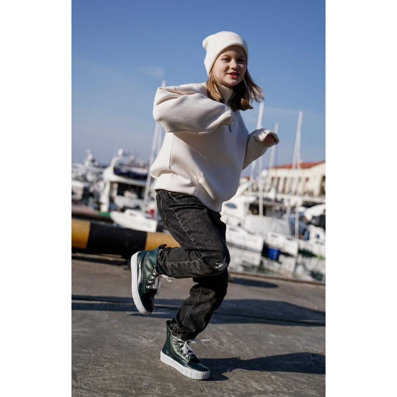 Ботинки байка, артикул 1623, цвет зеленый купить в интернет-магазине Shoeslel с доставкой по России