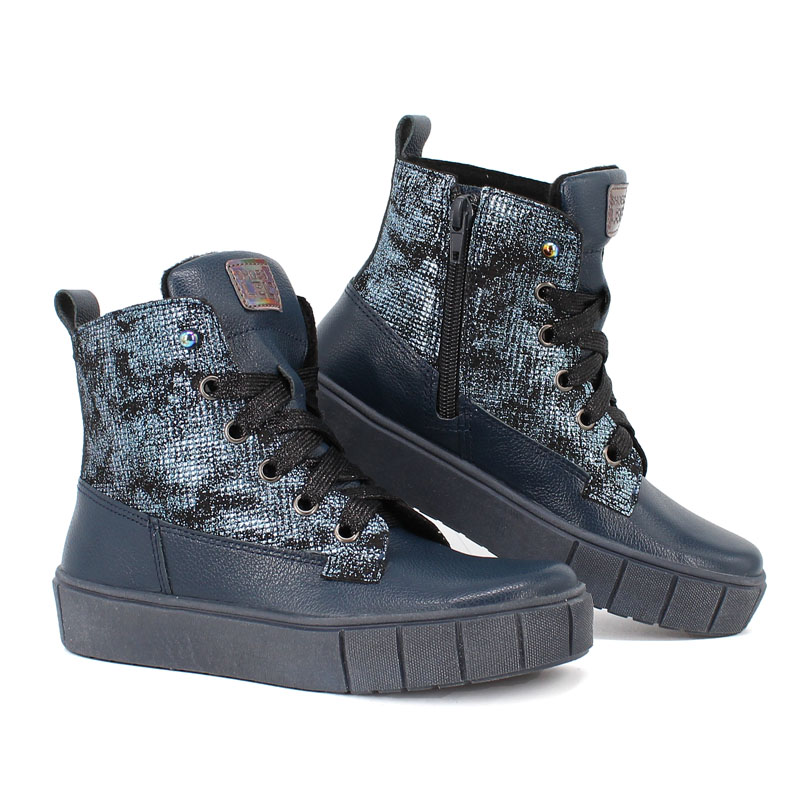 Ботинки байка, артикул 1623, цвет синий купить в интернет-магазине Shoeslel с доставкой по России