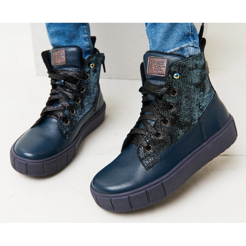 Ботинки байка, артикул 1623, цвет синий купить в интернет-магазине Shoeslel с доставкой по России