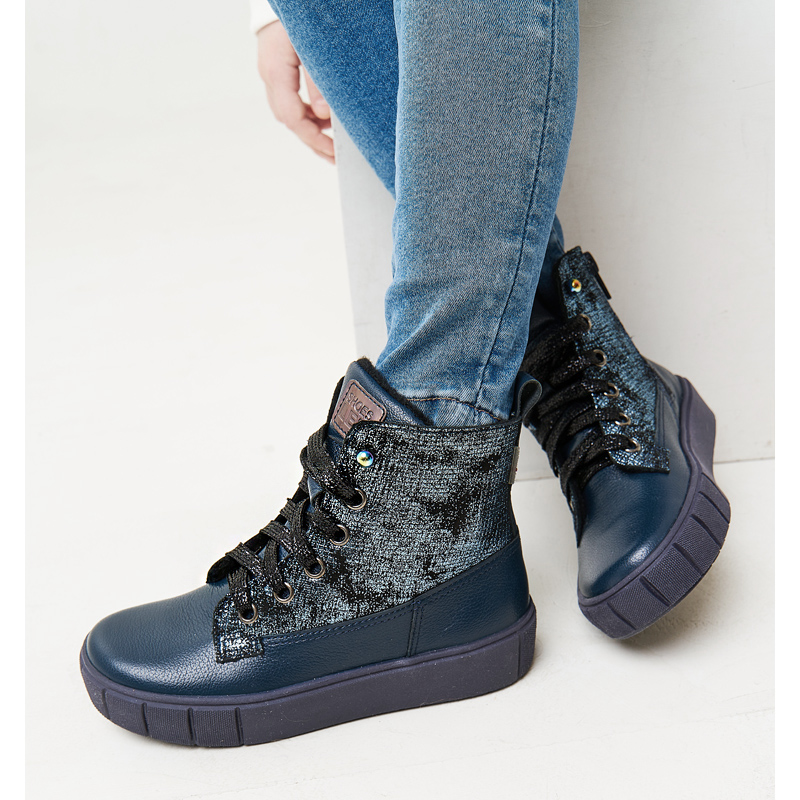 Ботинки байка, артикул 1623, цвет синий купить в интернет-магазине Shoeslel с доставкой по России