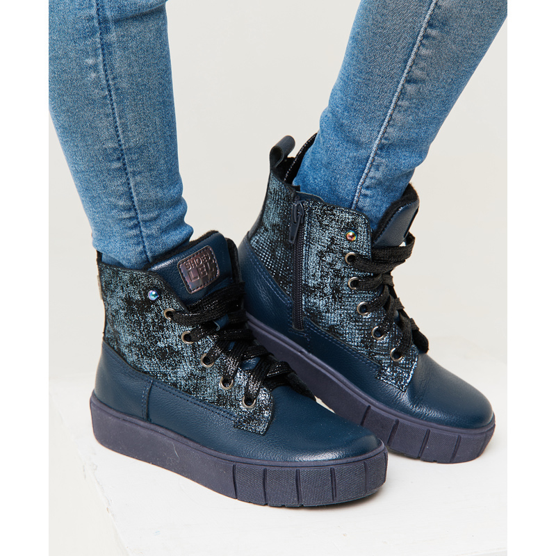 Ботинки байка, артикул 1623, цвет синий купить в интернет-магазине Shoeslel с доставкой по России