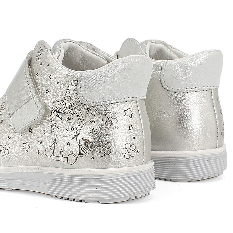 Ботинки малодетские, артикул 1625, цвет серебро купить в интернет-магазине Shoeslel с доставкой по России