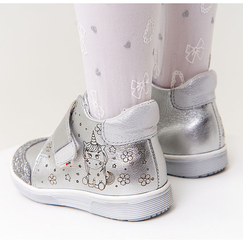 Ботинки малодетские, артикул 1625, цвет серебро купить в интернет-магазине Shoeslel с доставкой по России