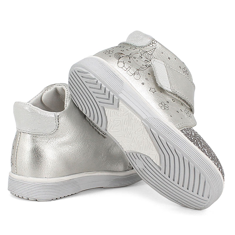 Ботинки малодетские, артикул 1625, цвет серебро купить в интернет-магазине Shoeslel с доставкой по России