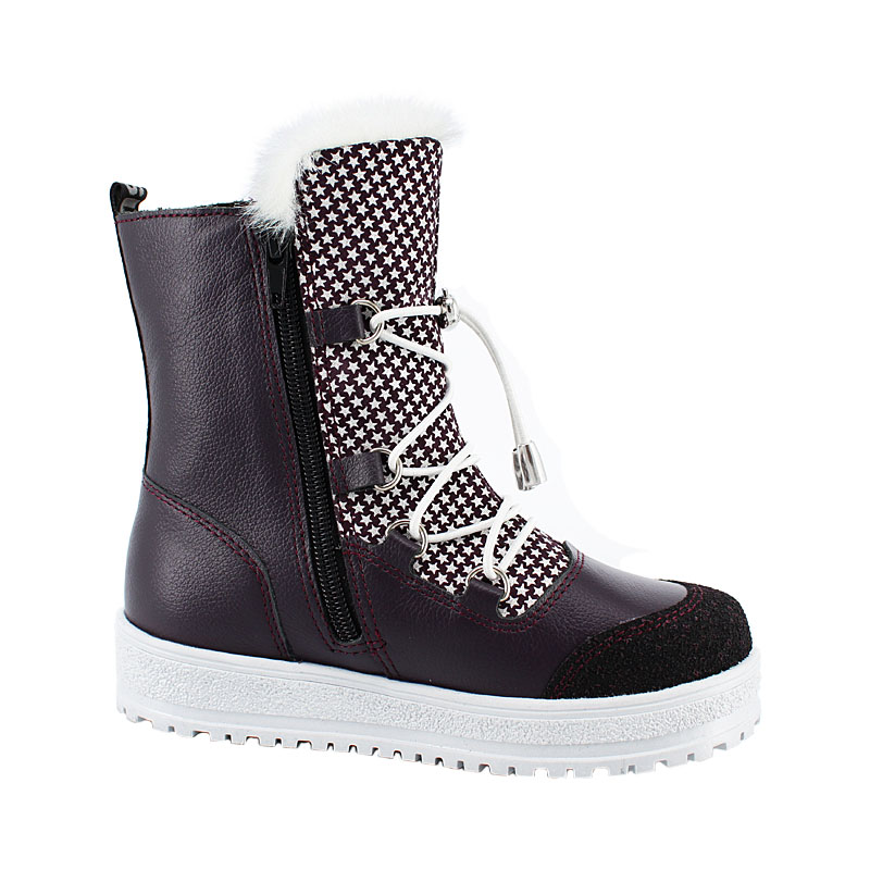 Сапожки нат.мех, артикул 1694, цвет черничный купить в интернет-магазине Shoeslel с доставкой по России