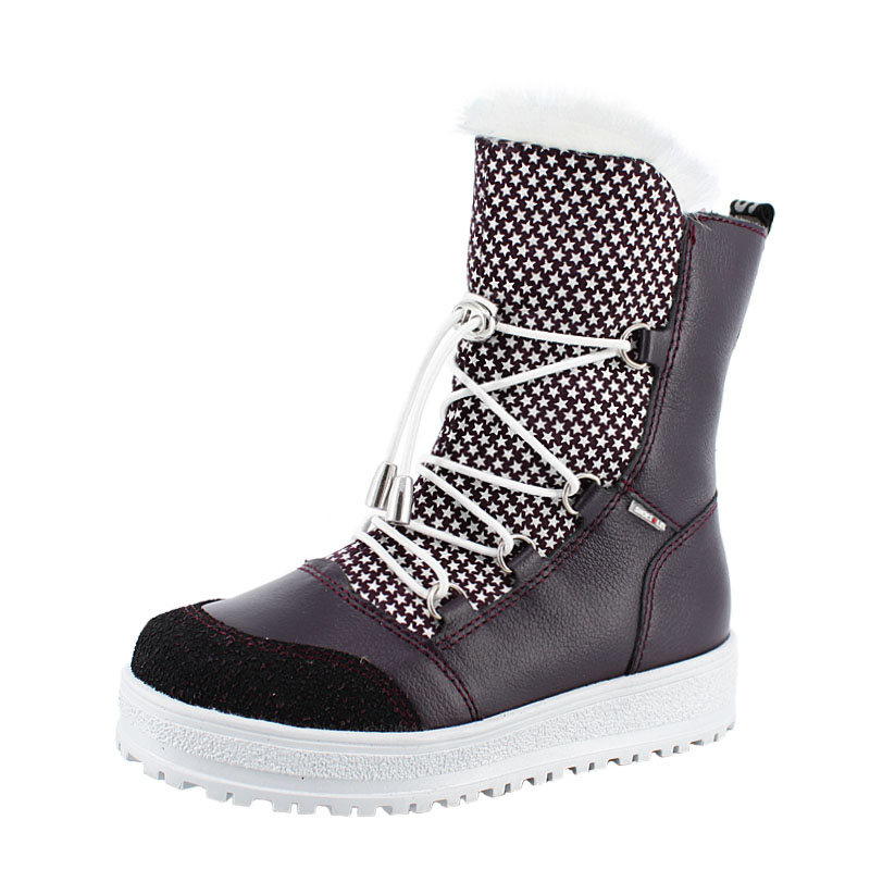 Сапожки нат.мех, артикул 1694, цвет черничный купить в интернет-магазине Shoeslel с доставкой по России