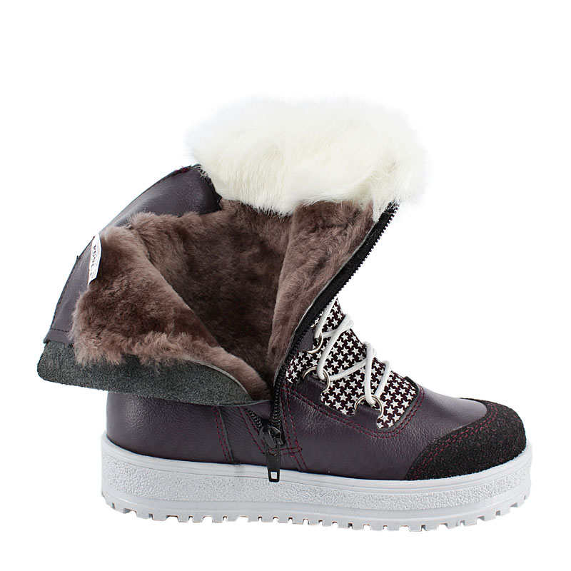 Сапожки нат.мех, артикул 1694, цвет черничный купить в интернет-магазине Shoeslel с доставкой по России