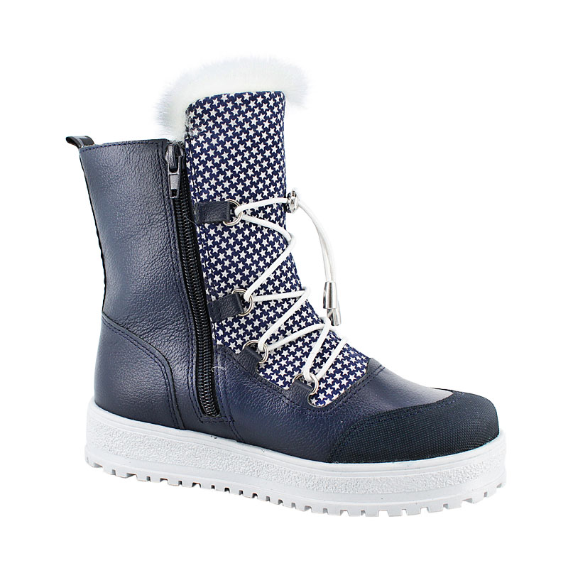 Сапожки нат.мех, артикул 1694, цвет синий купить в интернет-магазине Shoeslel с доставкой по России