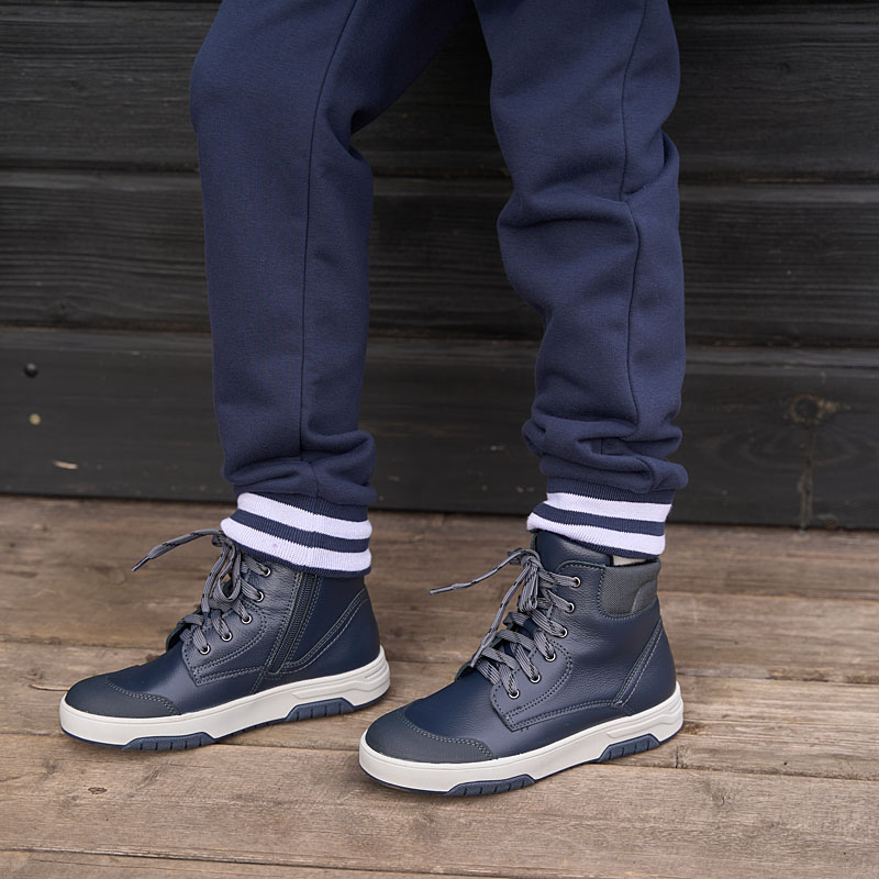 Ботинки байка, артикул 1704, цвет темно-синий купить в интернет-магазине Shoeslel с доставкой по России