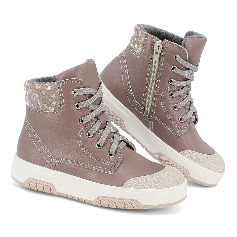 Ботинки байка, артикул 1704, цвет розово-бежевый купить в интернет-магазине Shoeslel с доставкой по России