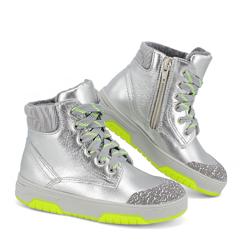 Ботинки байка, артикул 1704, цвет серебряный купить в интернет-магазине Shoeslel с доставкой по России