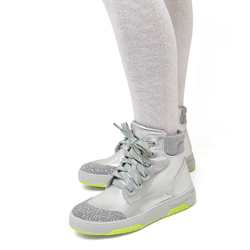 Ботинки байка, артикул 1704, цвет серебряный купить в интернет-магазине Shoeslel с доставкой по России