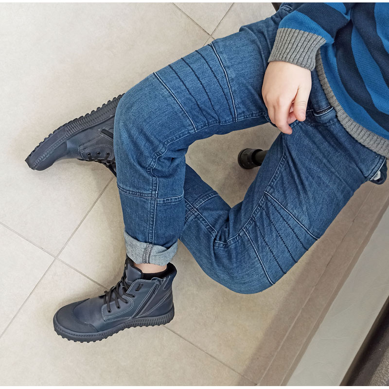 Ботинки байка, артикул 1704, цвет синий купить в интернет-магазине Shoeslel с доставкой по России