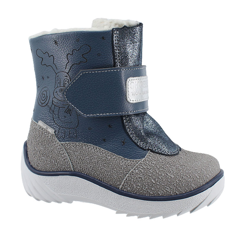 Сапожки малодетские нат.мех, артикул 1705, цвет синий купить в интернет-магазине Shoeslel с доставкой по России