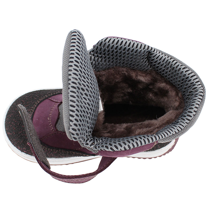 Сапожки малодетские нат.мех, артикул 1711, цвет черничный купить в интернет-магазине Shoeslel с доставкой по России