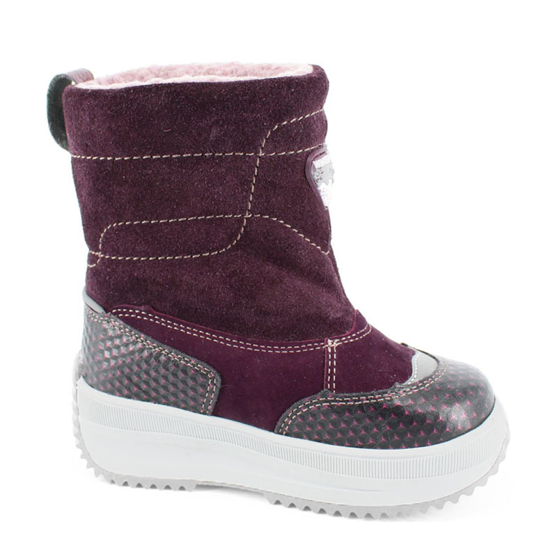 Сапожки малодетские нат.мех, артикул 1720, цвет черничный купить в интернет-магазине Shoeslel с доставкой по России