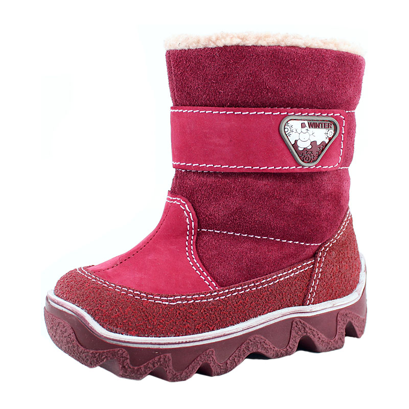 Сапожки молодетские нат.мех, артикул 1745, цвет брусника купить в интернет-магазине Shoeslel с доставкой по России