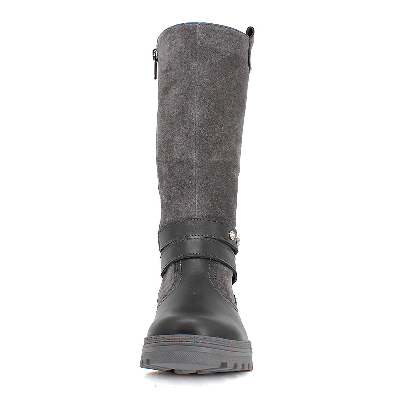 Сапожки нат.мех, артикул 1750, цвет темно-серый купить в интернет-магазине Shoeslel с доставкой по России