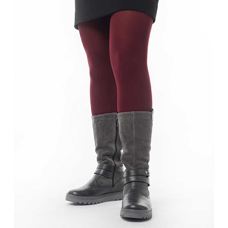 Сапожки нат.мех, артикул 1750, цвет темно-серый купить в интернет-магазине Shoeslel с доставкой по России