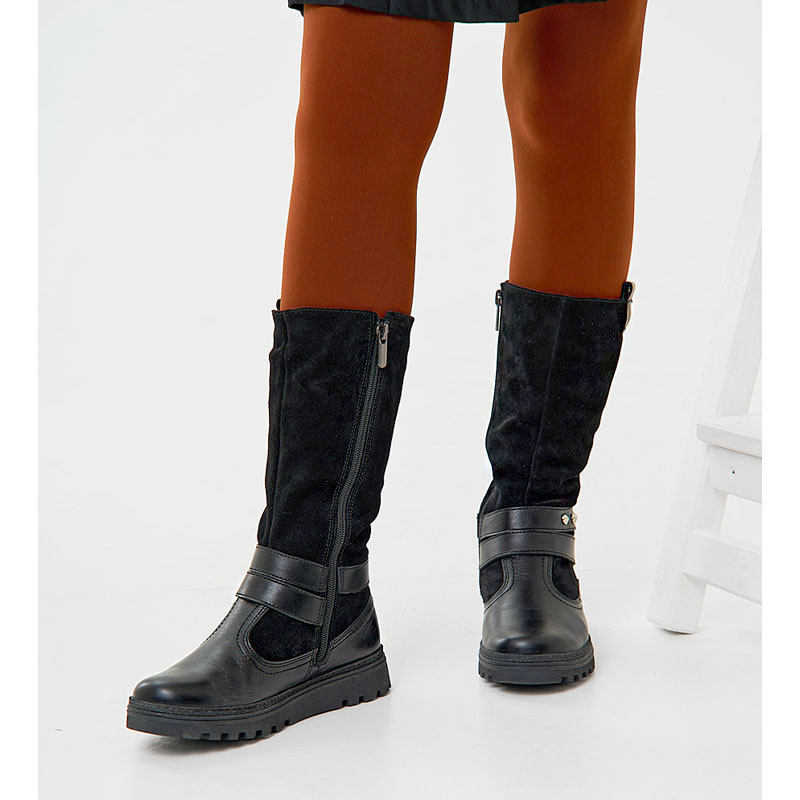 Сапожки нат.мех, артикул 1750, цвет черный купить в интернет-магазине Shoeslel с доставкой по России