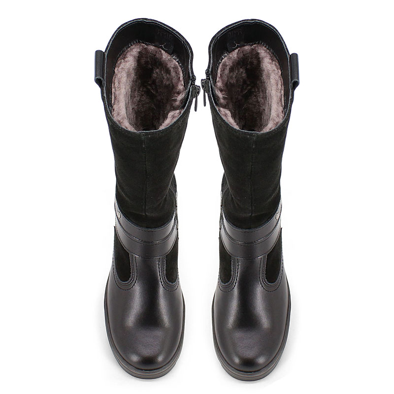 Сапожки нат.мех, артикул 1750, цвет черный купить в интернет-магазине Shoeslel с доставкой по России