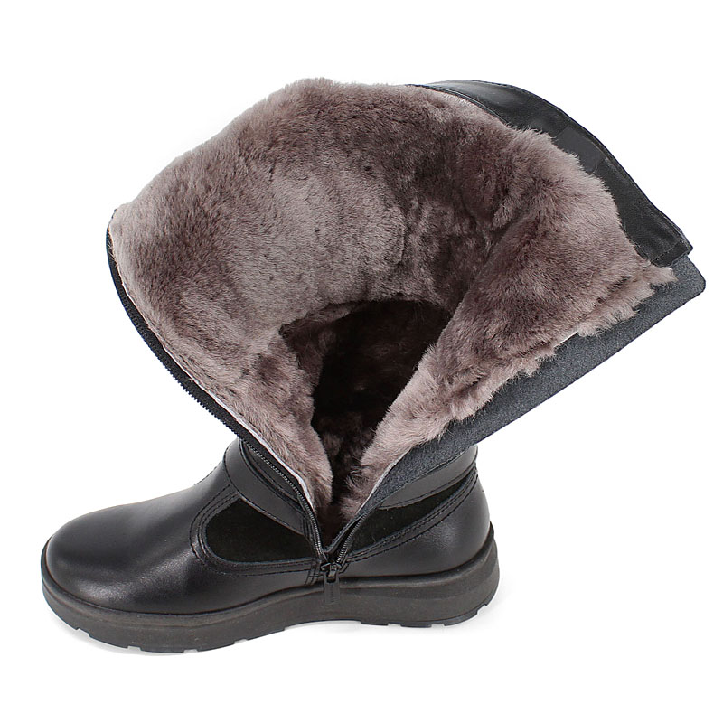 Сапожки нат.мех, артикул 1750, цвет черный купить в интернет-магазине Shoeslel с доставкой по России